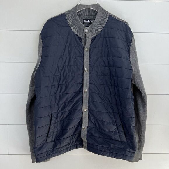 BARBOUR Weather Comfort Men XXL Quilted‎ Waffle Cotton Jacket Gray